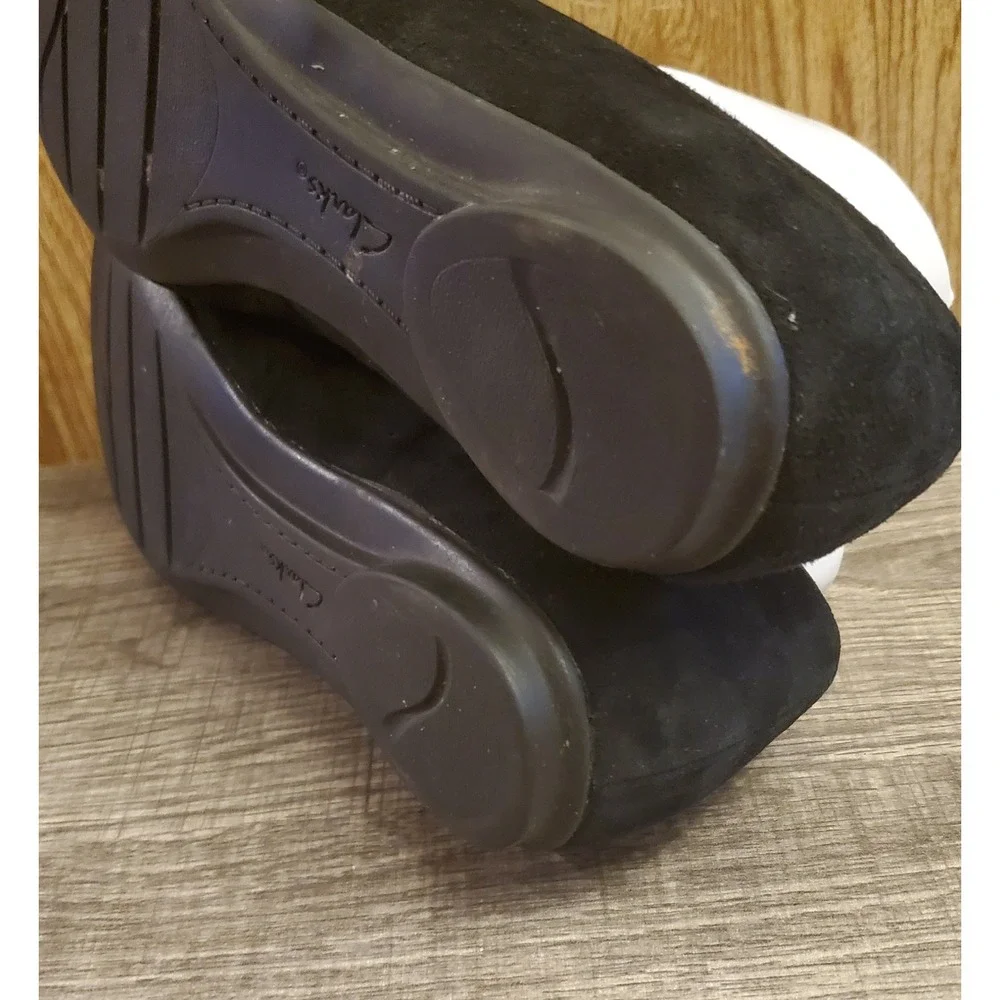 Clarks Bendables Leather Flat Shoes Women's Size‎ 8 Black